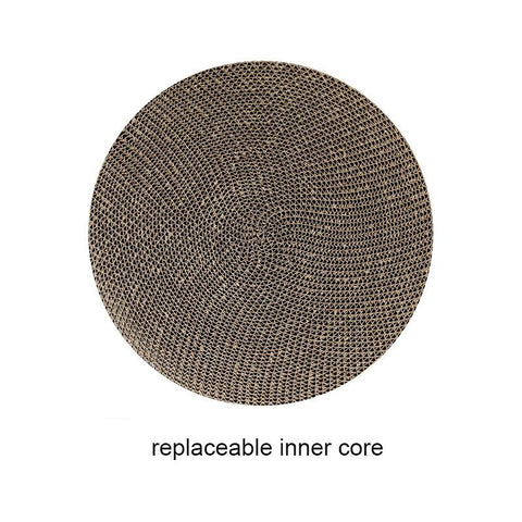 Round Cat Scratcher Pad Grinding Claws Cardboard-HA01418-Veeddydropshipping
