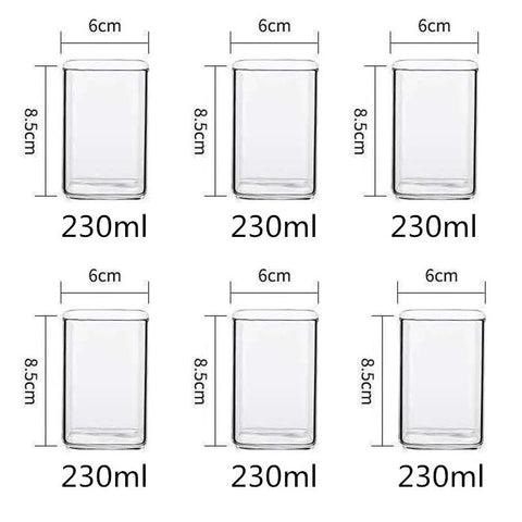 Square Glass Cup Mug Heat-Resistant Water Cups-HA01278-Veeddydropshipping