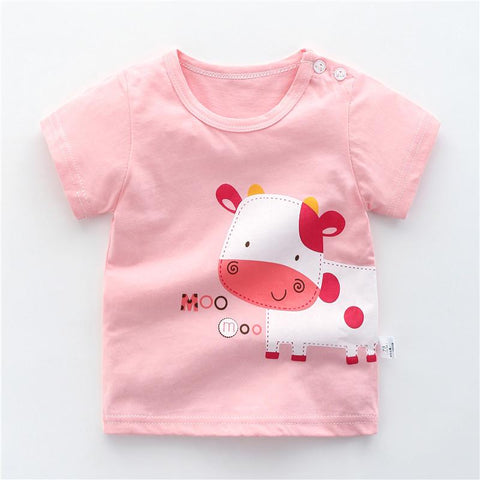 2023 Summer Shorts Sleeve Children Girls T-shirts Cartoon Printed Baby-TB00955-Veeddydropshipping