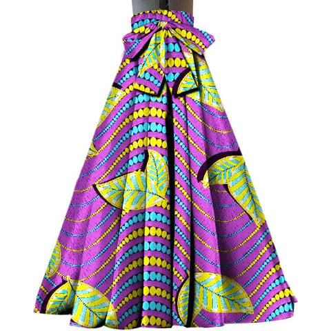 African High Waist Clothing Ankara Long Skirt-WF01661-Veeddydropshipping
