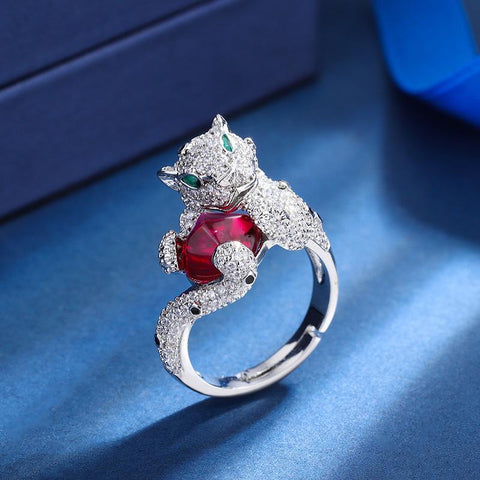 Charms Trend Personality Animal Leopard Ring  -JW00423-Veeddydropshipping