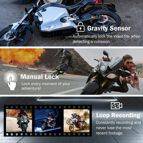 VSYS P6F Pro 2 Channel Motorcycle DVR WiFi Moto Camera Recorder-AM00562-Veeddydropshipping