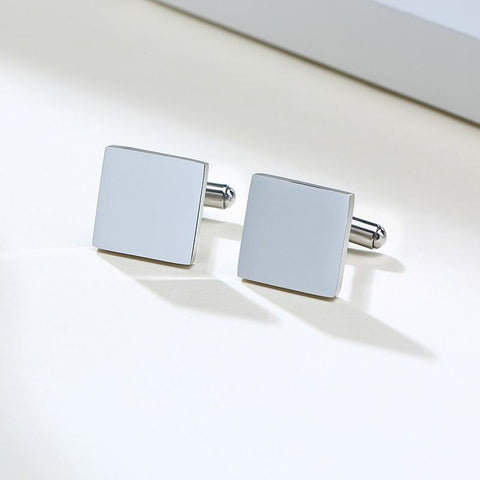 Customized Men's Cufflinks Geometric Steel Metal Cuff Links  -JW01303-Veeddydropshipping