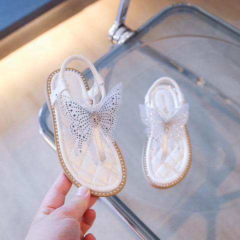Rhinestone Butterfly Shoes for Kids Girls Flip Flops Jelly Sandals Shoes-TB00181-Veeddydropshipping