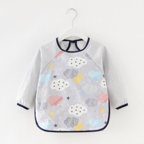 Baby Kids Toddler Long Sleeve Scarf Waterproof Art Smock Feeding Bib-TB00341-Veeddydropshipping