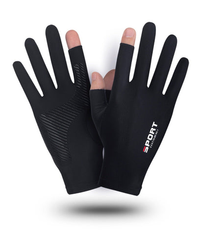Ice Silk Half-finger Cycling Gloves for Men and Women Outdoor Sports Fitness -OS00990-Veeddydropshipping