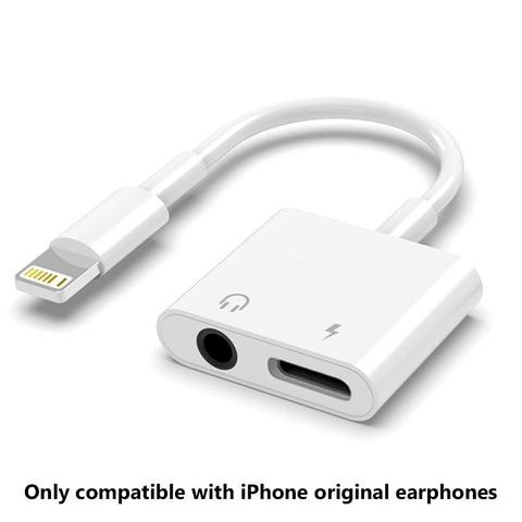 For Lightning to 3.5mm 2 in 1 Earphone Audio Adapter For iPhone 11 12 Pro 7 8 Plus X-PA00990-Veeddydropshipping