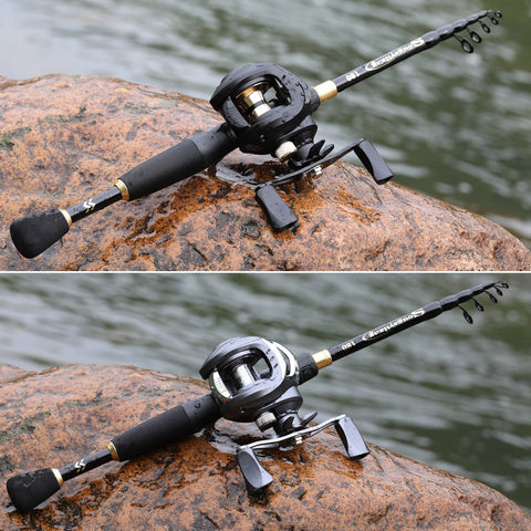 Casting Fishing Rod and Reel Combo 1.8-2.4m Carbon Fiber Fishing Rod and 8.1:1 Gear-OS00414-Veeddydropshipping
