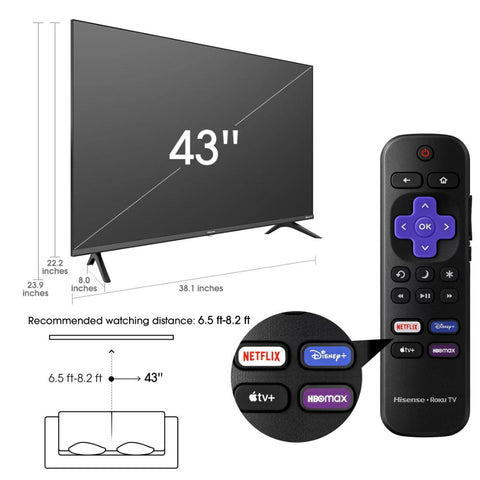 43&quot; Class 2K FHD LED   Smart TV H4030F Series 43H4030F1-CE00868-Veeddydropshipping