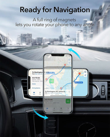 Magnetic Car Charger Mount 30W Qi Fast Charging Air Vent Magnet Phone Holder-PA01037-Veeddydropshipping