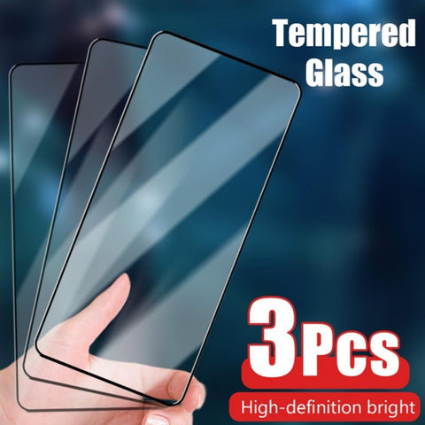3PCS Black Glass For Realme GT Neo 2 Tempered Glass For Realme 7 8 Q3 GT 2-PA00564-Veeddydropshipping