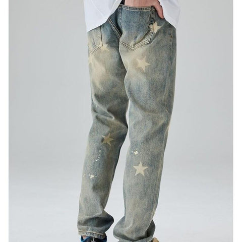Clothing High Street Vintage Washed Men Jeans-MF00458-Veeddydropshipping