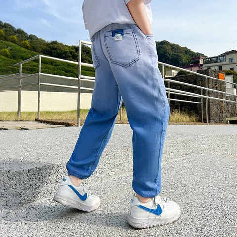 Casual Sweatpants Jeans for Boys Summer Thin Denim Pants Fashion-TB01276-Veeddydropshipping