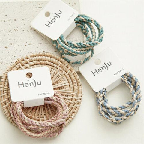 Braided Elastic Hair Rubber Bands-WF01122-Veeddydropshipping