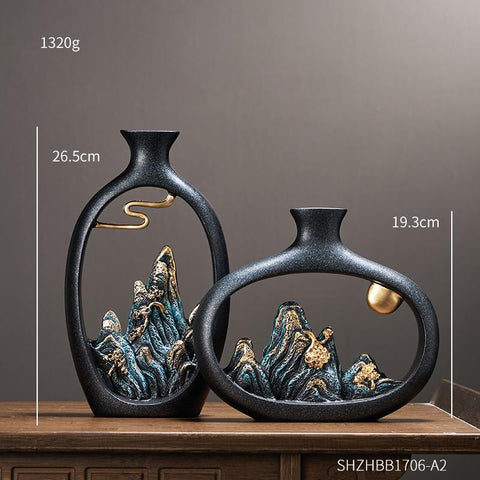 Wealth Vase Office Room Desktop Decoration Vases-HA00300-Veeddydropshipping
