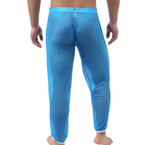 Sleepwear Ropa Interior Hombre See Through Sleep Bottoms Mesh-MF01566-Veeddydropshipping