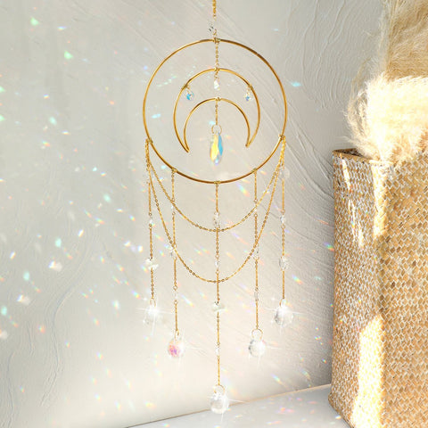 Crystal Dream Catcher Glass Chandelier Suncatcher Wind Chimes-HA00200-Veeddydropshipping