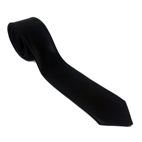 Wedding Skinny Black Necktie Funeral Smart Party-MF00763-Veeddydropshipping