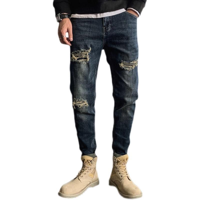 Slim Straight Summer Hole Beggar Casual Pants Designer-Veeddydropshipping