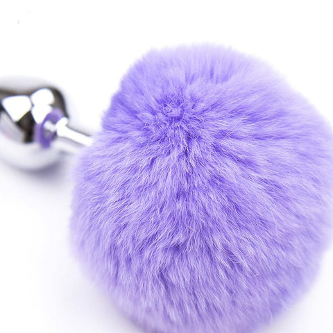Anal Plug Stainless Steel Silicone Bunny Tail Erotic Dildo Sexo Butt Plug Tail  -BH01306-Veeddydropshipping