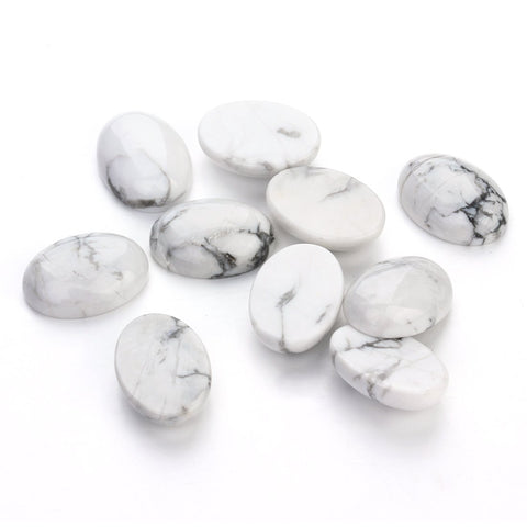 Natural Stone Oval Flat Back Cameo Cabochon Spacers For Jewelri Making-JW01597-Veeddydropshipping
