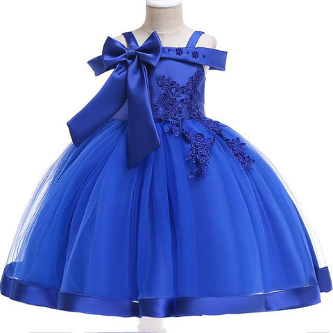 Elegant Girl Princess Dress Dots Bow 2021 Children Christmas Performance-TB00864-Veeddydropshipping