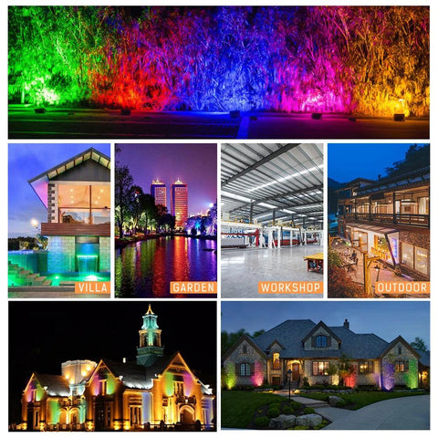 RGB LED Floodlight 100W Flood Light Remote Control Outdoor Wall Washer Lamp-TI00871-Veeddydropshipping