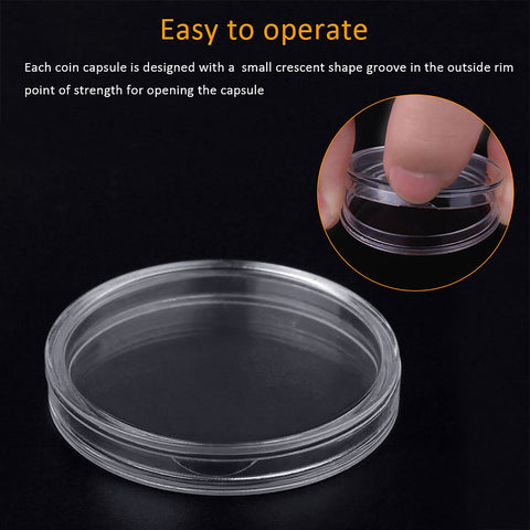 Coin Holder Capsules Clear Case Box-HA00777-Veeddydropshipping