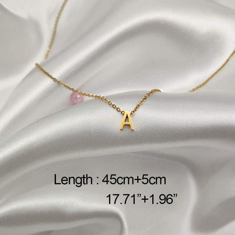 Women Tiny Letter A-Z Initial Necklaces Stainless Steel Jewelry-JW01177-Veeddydropshipping