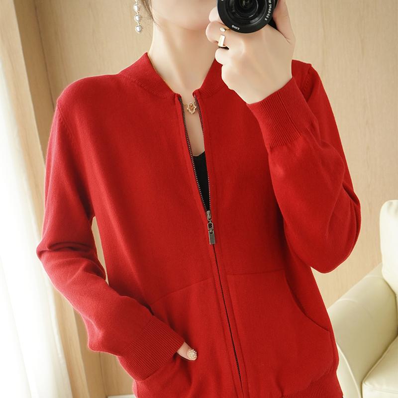 Cashmere Sweater Cardigan Women Collar Loose Knit Jacket-Veeddydropshipping
