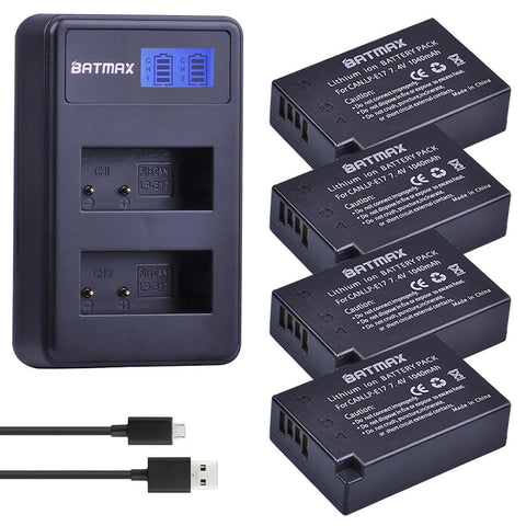 4Pcs LPE17 LP E17 LP-E17 Battery + LCD USB Dual Charger for Canon EOS 200D M3 M6 -CE00311-Veeddydropshipping