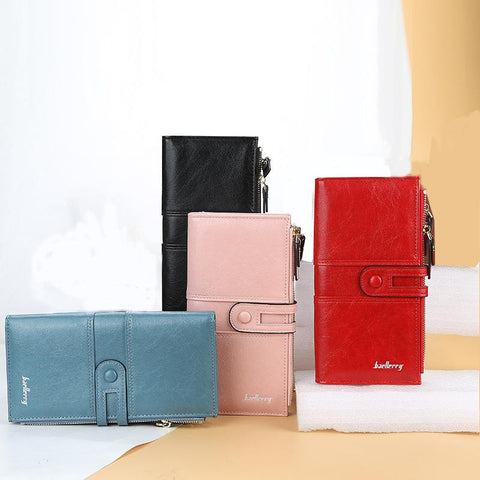 Leather Top Quality Card Holder Classic Female Purse Zipper Brand-BS00215-Veeddydropshipping