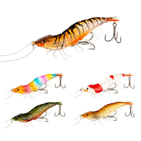 Double Three Hooks Shrimp Baits Luminous Squid Lure Bottled Lifelike Swimbait -OS00463-Veeddydropshipping
