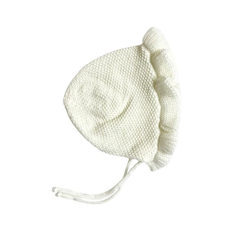 Spring Newborn Baby Hats Handmade Wool Ear Knitting Hats Monolayer Lotus-TB00464-Veeddydropshipping