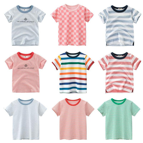 Boys T Shirt Short Sleeves Cotton Tops Girls Baby Children Clothing-TB01125-Veeddydropshipping