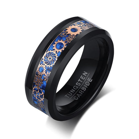 PATTERN WEDDING IN BLACK CARBIDE MEN RING  -JW00398-Veeddydropshipping