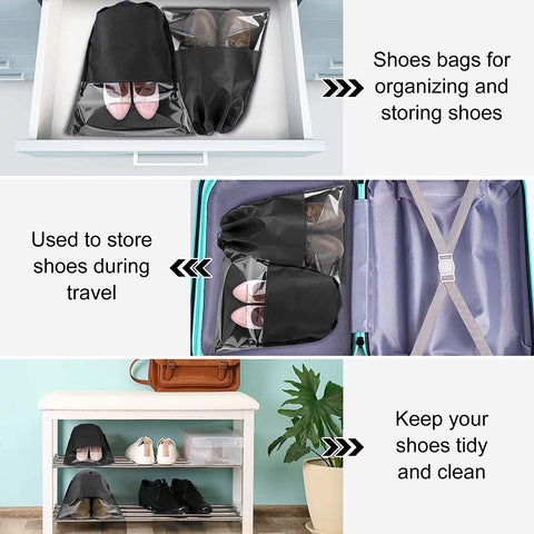 Transparent Drawstring Travel Shoe Storage Bag-HA01113-Veeddydropshipping