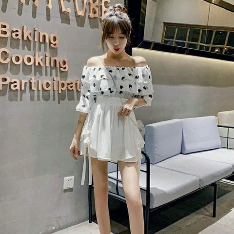 Women Loose Elastic Waist Sweet Ruffles-Veeddydropshipping