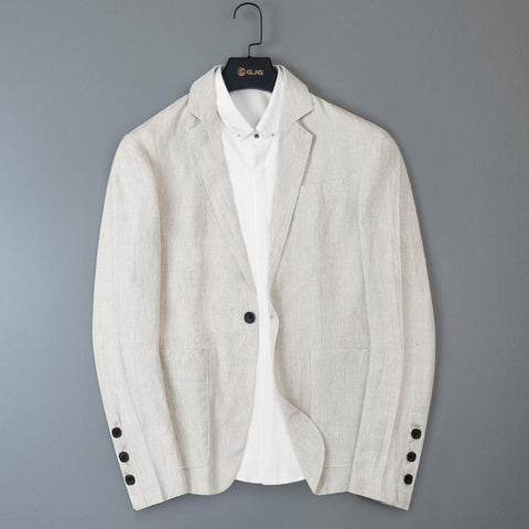 Linen Shirt Men&#39;s Youth Fashion Casual Light Coat-MF01317-Veeddydropshipping