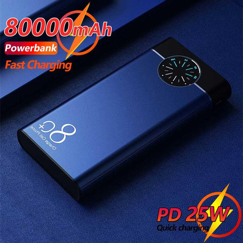 80000mAh Mobile Power Bank Fashion Roulette Display Aluminum Alloy Shell Portable-PA00463-Veeddydropshipping