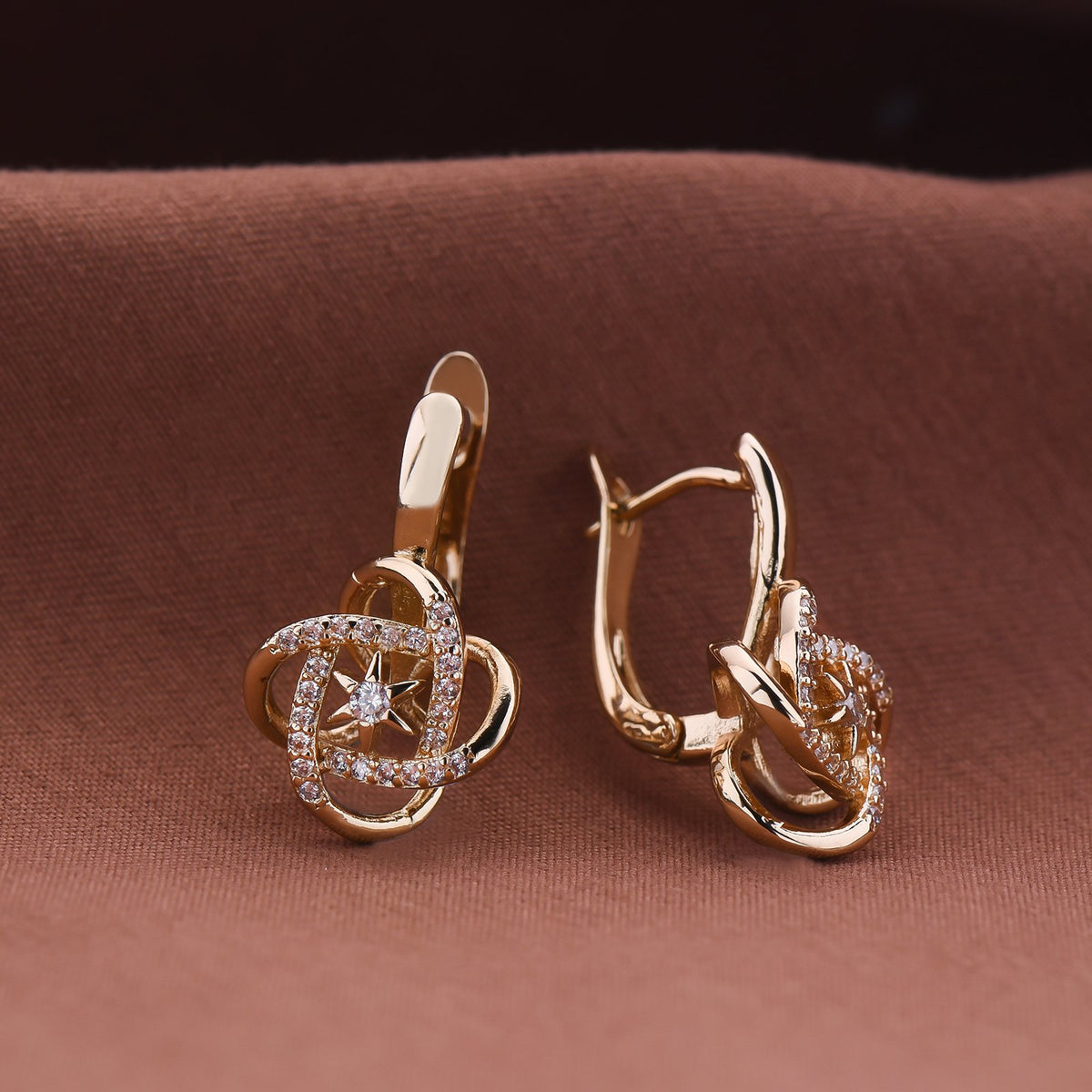 Circles Earrings Crystal Pendant 585 Earrings for Woman -JW01458-Veeddydropshipping