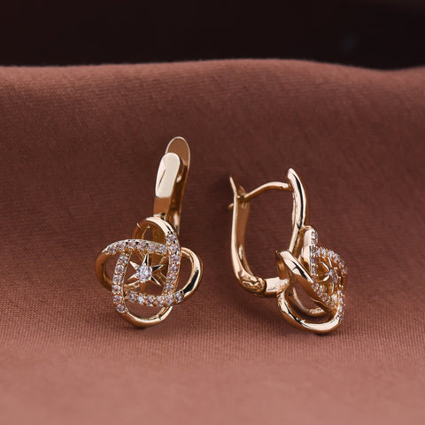 Circles Earrings Crystal Pendant 585 Earrings for Woman -JW01458-Veeddydropshipping