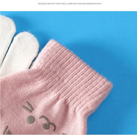 3-6 Year Baby Boy Girl Winter Gloves Cute Cartoon Bear Cat Glove-TB00734-Veeddydropshipping