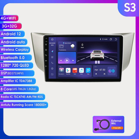 Car Radio for Lexus RX300 RX330 RX400H 2003 - 2009 Android Stereo for Toyota-AM00657-Veeddydropshipping