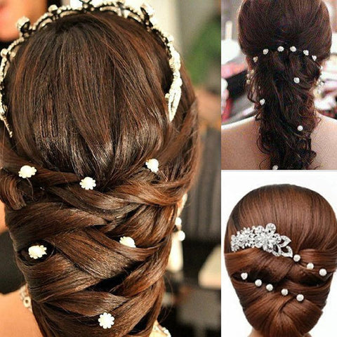 Crystal Rhinestone Pearl Hair Comb Bridal Wedding Jewelry -JW00450-Veeddydropshipping