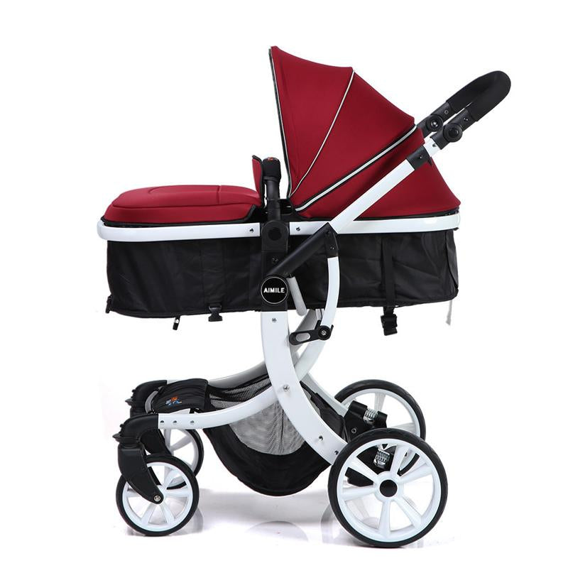 Baby stroller 2023 Newborn baby car,Red Trolley Baby Pushchair car-TB00366-Veeddydropshipping