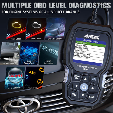 ANCEL TD700 OBD2 Scanner Full Systems Diagnostic Tool For Toyota-AM00264-Veeddydropshipping