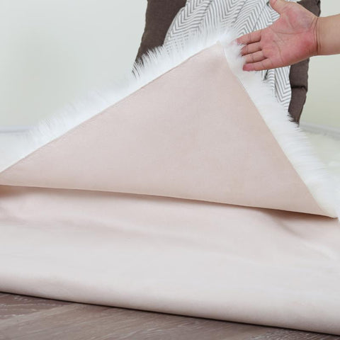 Plush Round Carpet Sheepskin Home Decor-HA00471-Veeddydropshipping