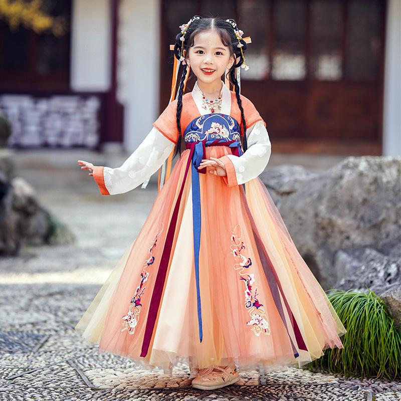 Girls Hanfu Chinese Style Dresses 2022 New Children&#39;S Tang-TB00866-Veeddydropshipping