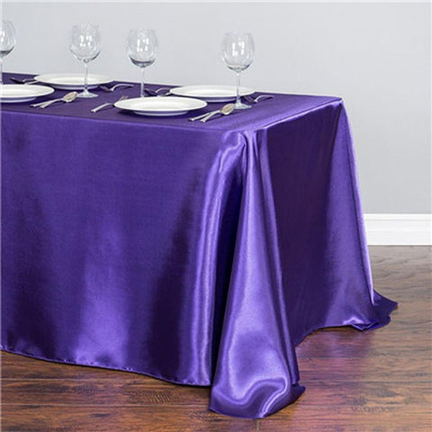 Satin Tablecloth Rectangular Silky Table Overlay Cover-HA00544-Veeddydropshipping